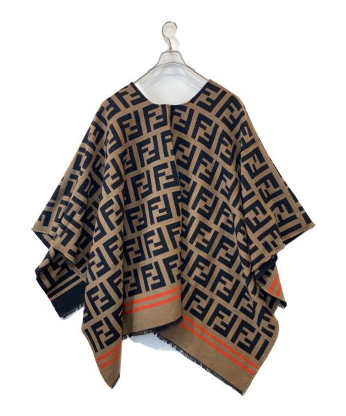 FENDI（フェンディ）FENDI (フェンディ) ズッカ柄ウールシルクポンチョ　FXX636 A3Q1 TU ブラウン サイズ:不明の古着・服飾アイテム