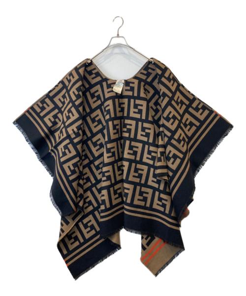 FENDI（フェンディ）FENDI (フェンディ) ズッカ柄ウールシルクポンチョ　FXX636 A3Q1 TU ブラウン サイズ:不明の古着・服飾アイテム