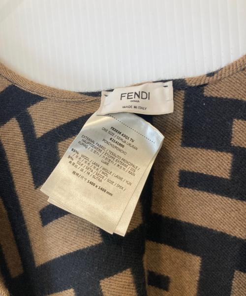 FENDI（フェンディ）FENDI (フェンディ) ズッカ柄ウールシルクポンチョ　FXX636 A3Q1 TU ブラウン サイズ:不明の古着・服飾アイテム