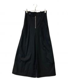 PUBLIC TOKYO（パブリックトウキョウ）の古着「サイドラインタックワイドパンツ 164240004」｜ブラック