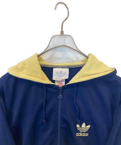 adidas（アディダス）adidas (アディダス) ジップパーカー ネイビー×イエロー サイズ:Sの古着・服飾アイテム