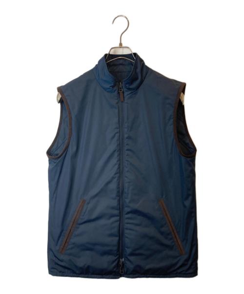 HUGO BOSS（ヒューゴ ボス）HUGO BOSS (ヒューゴ ボス) リバーシブルキルティングベスト ネイビー サイズ:46の古着・服飾アイテム
