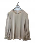 ANAYIアナイ）の古着「ダブルサテンクルーブラウス」｜ベージュ