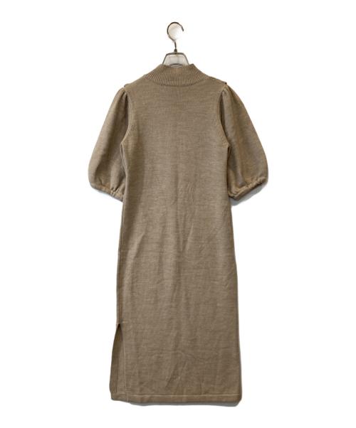 HER LIP TO（ハーリップトゥ）HER LIP TO (ハーリップトゥ) Belted Ruffle Cable-Knit Dress　1214205071 ワンピース ブラウン サイズ:Sの古着・服飾アイテム