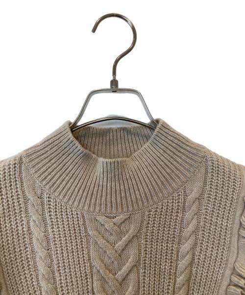 HER LIP TO（ハーリップトゥ）HER LIP TO (ハーリップトゥ) Belted Ruffle Cable-Knit Dress　1214205071 ワンピース ブラウン サイズ:Sの古着・服飾アイテム