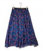 IENAイエナ）の古着「DEVEAUX ランダムヘム プリントスカート　23060900086030」｜パープル