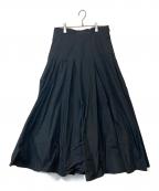 IENAイエナ）の古着「ポリエステルタフタボリュームスカート 23060914129130」｜ブラック