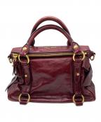 MIU MIUミュウミュウ）の古着「2WAYバッグ」｜ワインレッド