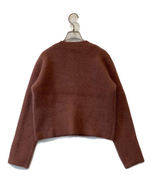 anuans（アニュアンス）anuans (アニュアンス) ラクーンブレンドノーカラーニットジャケット ピンク サイズ:FREEの古着・服飾アイテム