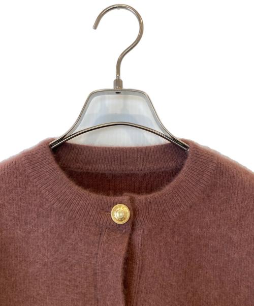 anuans（アニュアンス）anuans (アニュアンス) ラクーンブレンドノーカラーニットジャケット ピンク サイズ:FREEの古着・服飾アイテム