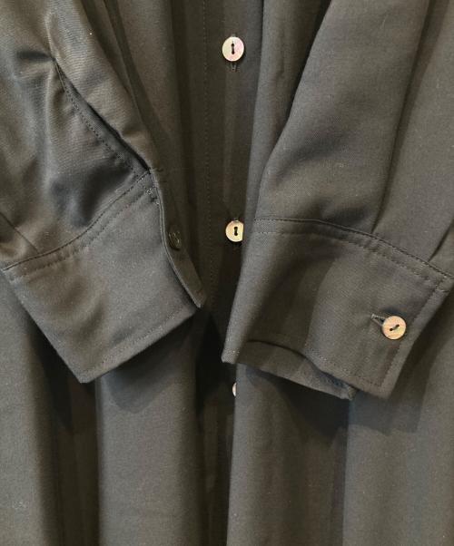 mizuiro-ind（ミズイロインド）mizuiro-ind (ミズイロインド) T/Rスタンドカラーフレアワンピース ブラック サイズ:FREEの古着・服飾アイテム