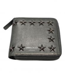 JIMMY CHOO（ジミーチュウ）の古着「ナッパ スタースタッズラウンドジップ財布」｜グレー