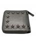 JIMMY CHOO (ジミーチュウ) ナッパ スタースタッズラウンドジップ財布 グレー：18000円