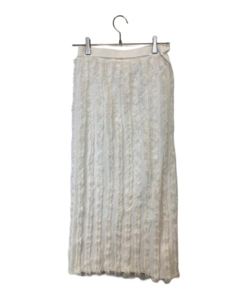 BALLSEY（ボールジィ）BALLSEY (ボールジィ) ペーパーフリンジ ラップロングスカート ホワイト サイズ:36の古着・服飾アイテム