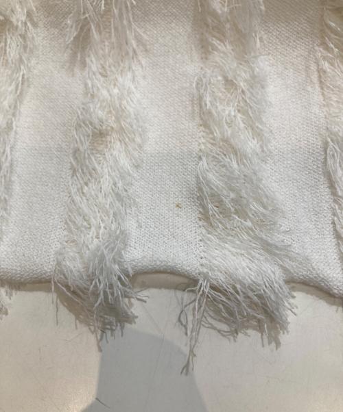 BALLSEY（ボールジィ）BALLSEY (ボールジィ) ペーパーフリンジ ラップロングスカート ホワイト サイズ:36の古着・服飾アイテム