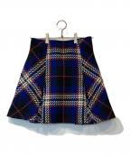 Snidelスナイデル）の古着「ロービングチェックミニスカート SWFS234023」｜ネイビー
