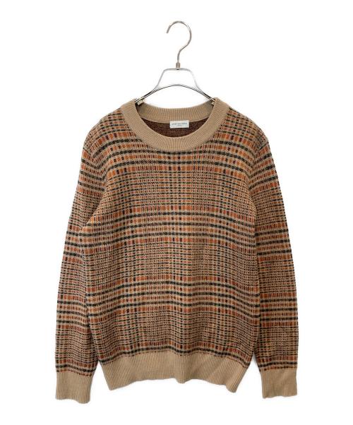 DRIES VAN NOTEN（ドリスヴァンノッテン）DRIES VAN NOTEN (ドリスヴァンノッテン) 総柄ニット ブラウン サイズ:Mの古着・服飾アイテム