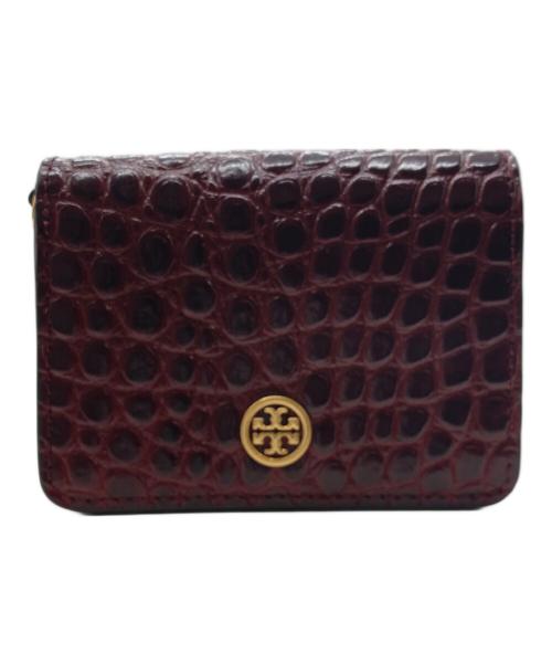 TORY BURCH（トリーバーチ）TORY BURCH (トリーバーチ) クロコ型押しチェーンショルダーミニウォレット　10005657 ボルドーの古着・服飾アイテム