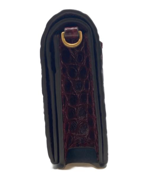 TORY BURCH（トリーバーチ）TORY BURCH (トリーバーチ) クロコ型押しチェーンショルダーミニウォレット　10005657 ボルドーの古着・服飾アイテム