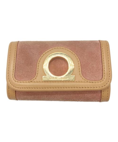 Salvatore Ferragamo（サルヴァトーレ フェラガモ）Salvatore Ferragamo (サルヴァトーレ フェラガモ) キーケース DEPOS ピンク×ベージュの古着・服飾アイテム