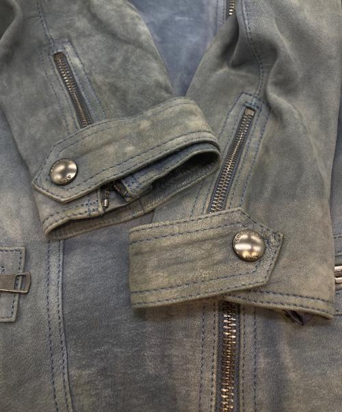 BURBERRY BRIT（バーバリーブリット）BURBERRY BRIT (バーバリーブリット) シープレザーライダースジャケット 3968205 ネイビー サイズ:UK8の古着・服飾アイテム