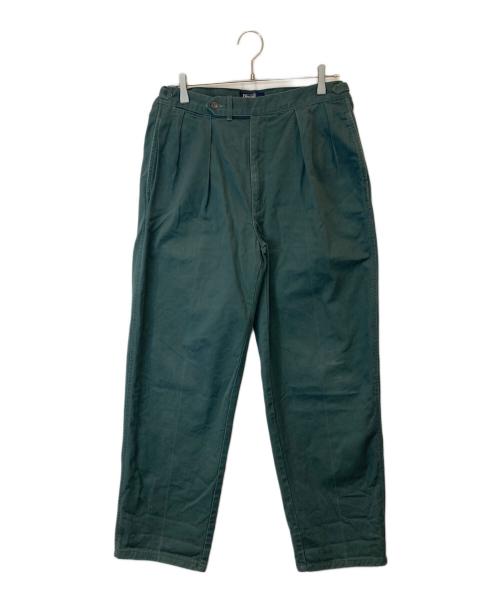 POLO RALPH LAUREN（ポロ・ラルフローレン）POLO RALPH LAUREN (ポロ・ラルフローレン) 2タックチノトラウザーズ グリーン サイズ:W34×L36の古着・服飾アイテム
