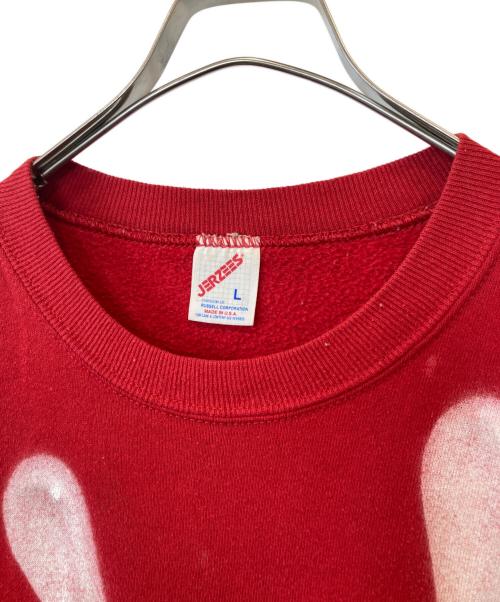 JERZEES（ジャージーズ）JERZEES (ジャージーズ) 古着ボーリングプリントスウェット レッド サイズ:Lの古着・服飾アイテム