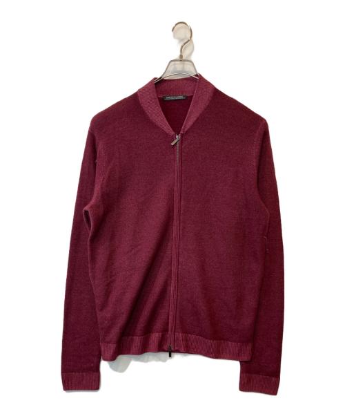 SaksFifthAvenue（サックスフィフスアヴェニュ）SaksFifthAvenue (サックスフィフスアヴェニュ) ジップニットブルゾン ボルドー サイズ:XLの古着・服飾アイテム