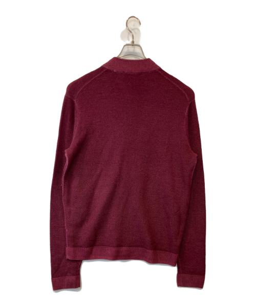 SaksFifthAvenue（サックスフィフスアヴェニュ）SaksFifthAvenue (サックスフィフスアヴェニュ) ジップニットブルゾン ボルドー サイズ:XLの古着・服飾アイテム