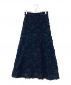 anuansアニュアンス）の古着「カットジャガードセミフレアスカート　1523121045-0」｜ネイビー