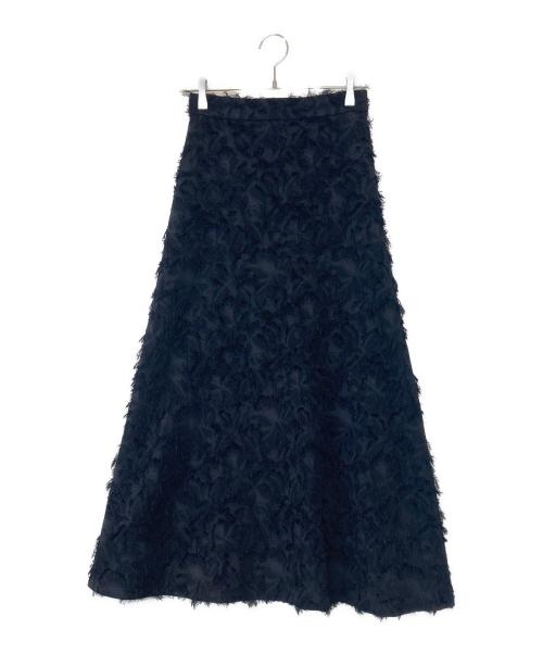 anuans（アニュアンス）anuans (アニュアンス) カットジャガードセミフレアスカート　1523121045-0 ネイビー サイズ:M 未使用品の古着・服飾アイテム