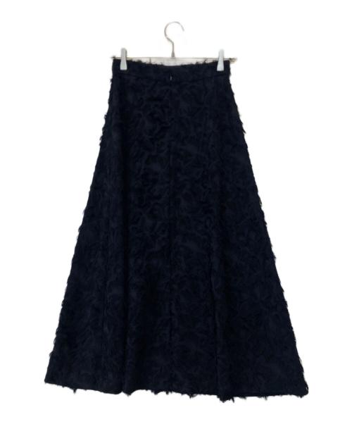 anuans（アニュアンス）anuans (アニュアンス) カットジャガードセミフレアスカート　1523121045-0 ネイビー サイズ:M 未使用品の古着・服飾アイテム