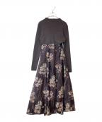 MERCURY DUOマーキュリーデュオ）の古着「フラワードッキングコルセットワンピース　002460300401」｜ブラウン