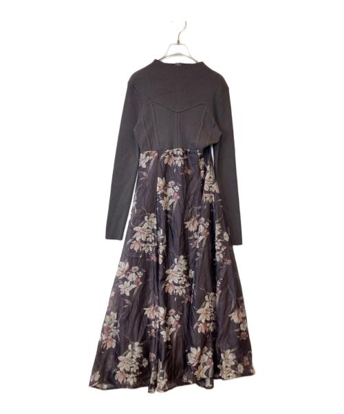 MERCURY DUO（マーキュリーデュオ）MERCURY DUO (マーキュリーデュオ) フラワードッキングコルセットワンピース　002460300401 ブラウン サイズ:Mの古着・服飾アイテム