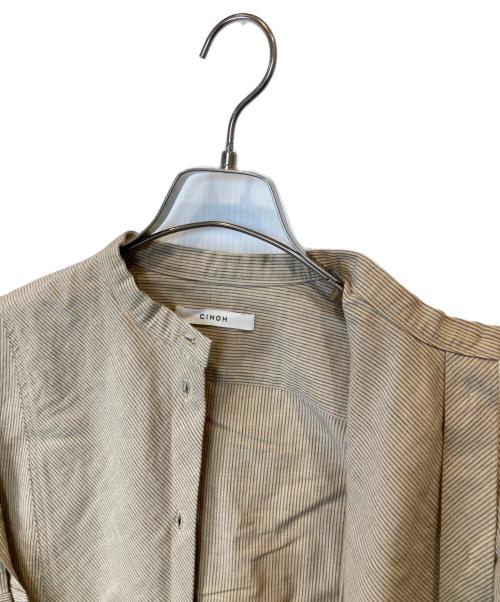 CINOH（チノ）CINOH (チノ) コットンリネンコンパクトブザムシャツ　21SST001 ベージュ サイズ:38の古着・服飾アイテム