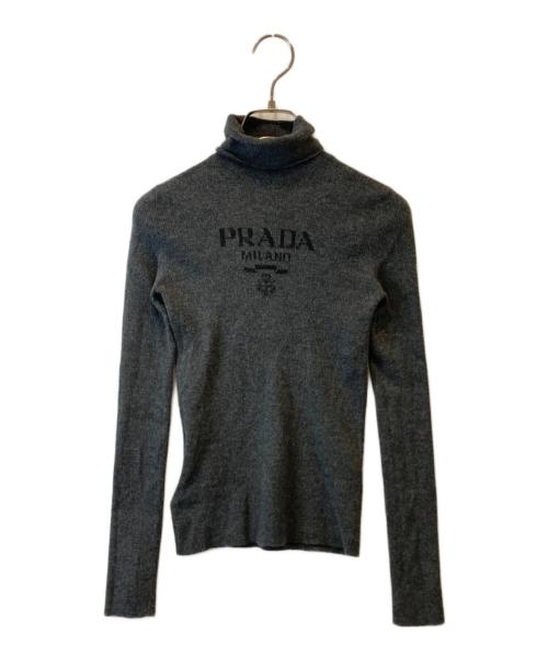 PRADA（プラダ）PRADA (プラダ) スーパーファインウール タートルネックセーター P26445 グレー サイズ:38の古着・服飾アイテム
