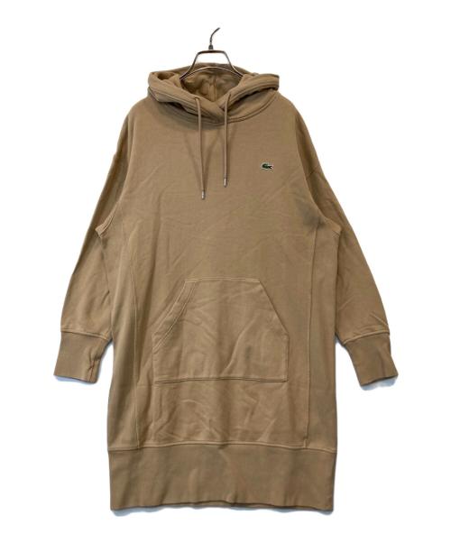 LACOSTE（ラコステ）LACOSTE (ラコステ) 裏毛スウェットフーディワンピース　EF057EL ベージュ サイズ:36の古着・服飾アイテム