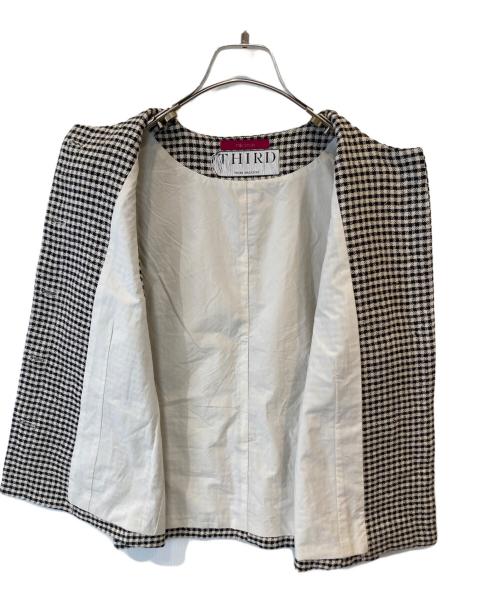THIRD MAGAZINE（サードマガジン）THIRD MAGAZINE (サードマガジン) mikomori ネップツイードチェックジレ A0821FJ 224-1 ホワイト×ブラック サイズ:９の古着・服飾アイテム