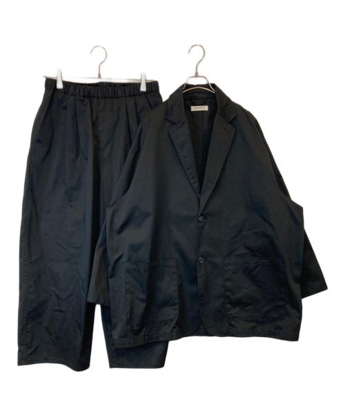 FREAK'S STORE（フリークスストア）FREAK'S STORE (フリークスストア) ワイドシルエット T/Cツイル セットアップ ブラック サイズ:Lの古着・服飾アイテム