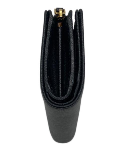 PRADA（プラダ）PRADA (プラダ) サフィアーノメタルコンパクトウォレット 1ML018 230-A ブラックの古着・服飾アイテム