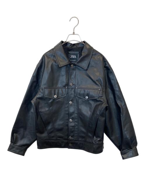 ZARA（ザラ）ZARA (ザラ) フェイクレザージャケット ブラック サイズ:Sの古着・服飾アイテム