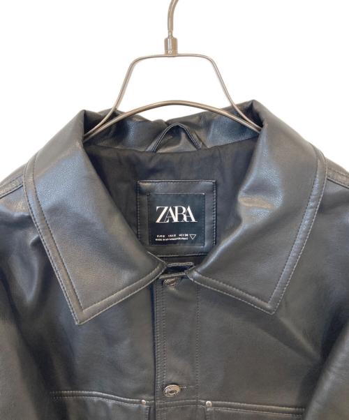 ZARA（ザラ）ZARA (ザラ) フェイクレザージャケット ブラック サイズ:Sの古着・服飾アイテム