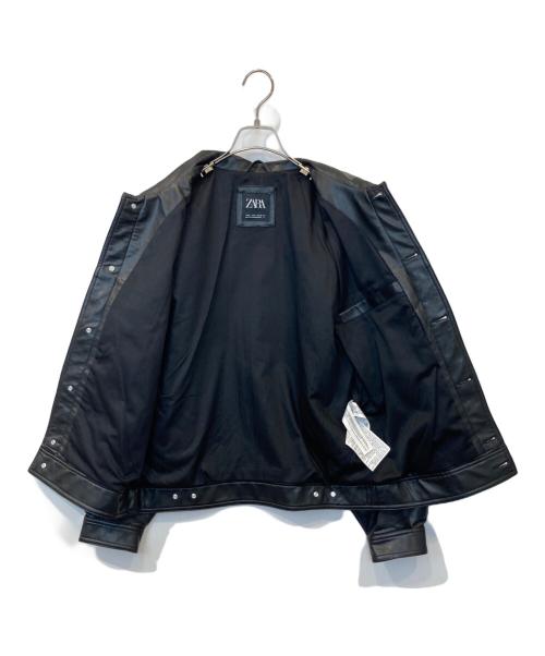 ZARA（ザラ）ZARA (ザラ) フェイクレザージャケット ブラック サイズ:Sの古着・服飾アイテム