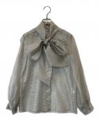 ZARAザラ）の古着「チェック柄タイ付きシャツ ZW COLLECTION　8741/124」｜グレー