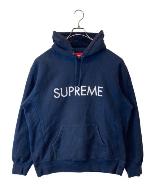 SUPREME（シュプリーム）SUPREME (シュプリーム) Capital Hooded Sweatshirt　パーカー ネイビー サイズ:SIZE Lの古着・服飾アイテム