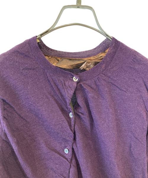 sacai（サカイ）sacai (サカイ) 異素材ドッキングカーディガン 09-01072 パープル サイズ:２の古着・服飾アイテム