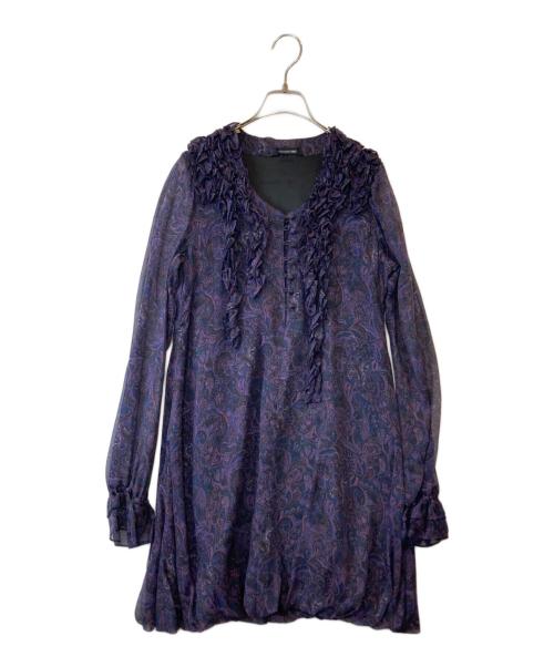 hysterics（ヒステリックス）hysterics (ヒステリックス) ペイズリー柄シルクワンピース 3A0-2070 パープル サイズ:FREEの古着・服飾アイテム