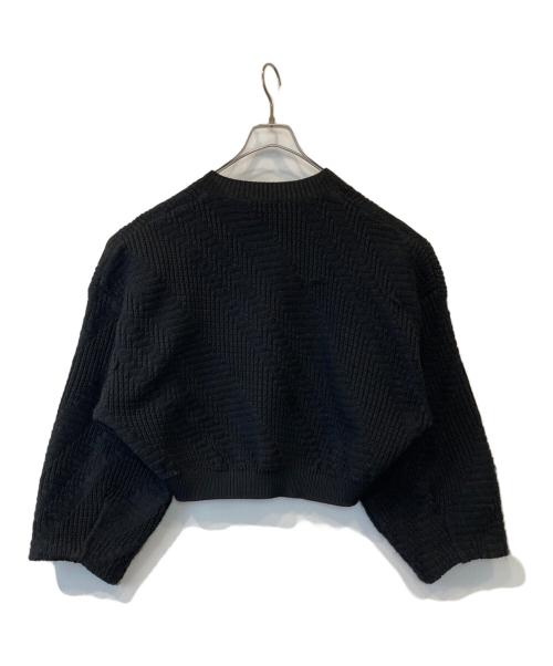 Adam et Rope（アダム エ ロペ）Adam et Rope (アダム エ ロペ) MIXストライプランタンスリーブカーディガン GAK-53570 ブラック サイズ:FREEの古着・服飾アイテム