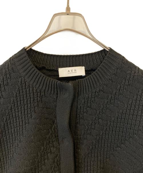 Adam et Rope（アダム エ ロペ）Adam et Rope (アダム エ ロペ) MIXストライプランタンスリーブカーディガン GAK-53570 ブラック サイズ:FREEの古着・服飾アイテム