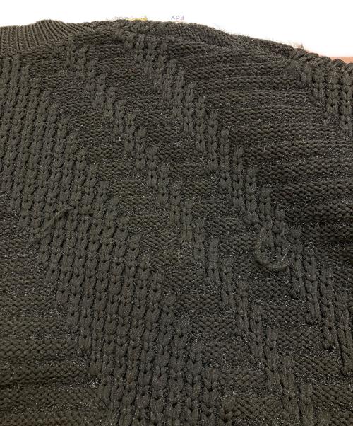 Adam et Rope（アダム エ ロペ）Adam et Rope (アダム エ ロペ) MIXストライプランタンスリーブカーディガン GAK-53570 ブラック サイズ:FREEの古着・服飾アイテム